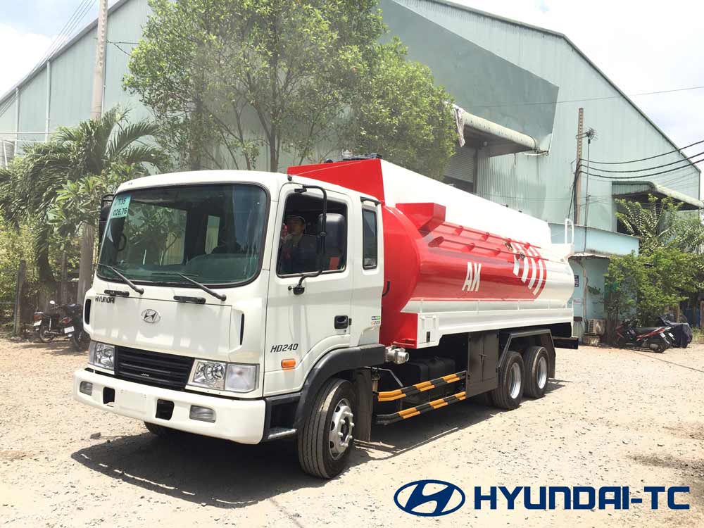 Xe chở xăng dầu 20 khối Hyundai 3 chân rút HD240